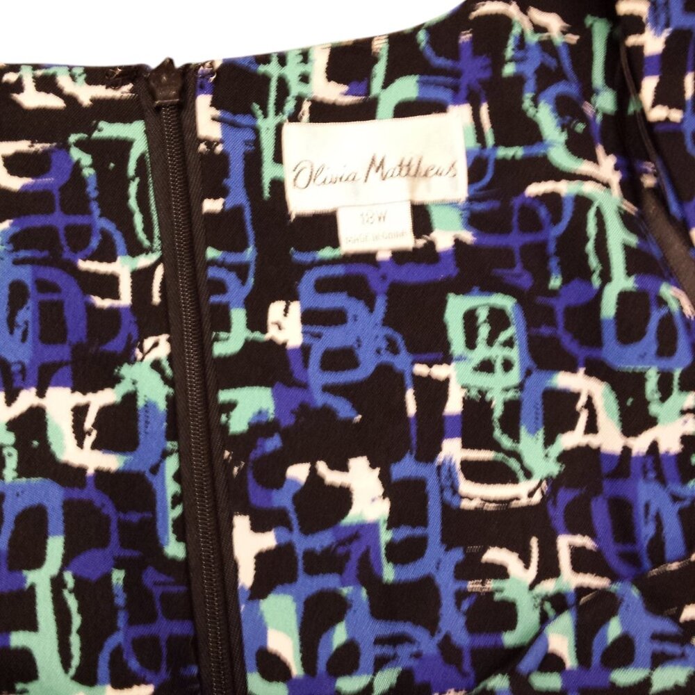 Cap Sleeve Geometric Pattern Midi Dress - Picture 4 of 5
